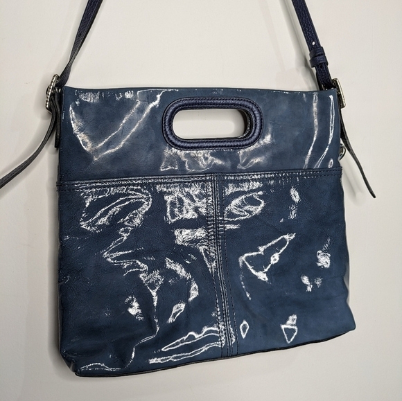 Brighton blue small patent leather shoulder bag - Picture 7 of 13